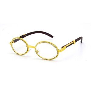 Men Clear Sunglasses Classic Retro Shades Eye Glasses Iced Out Diamond Buffs New